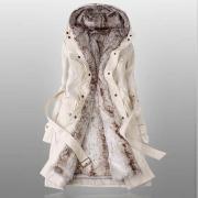 Thicken Fleece Faux Fur Warm Winter Coat Hood Parka Overcoat (3 colors) - size S thru 3XL
