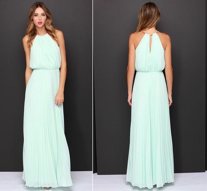 pastel color maxi dress