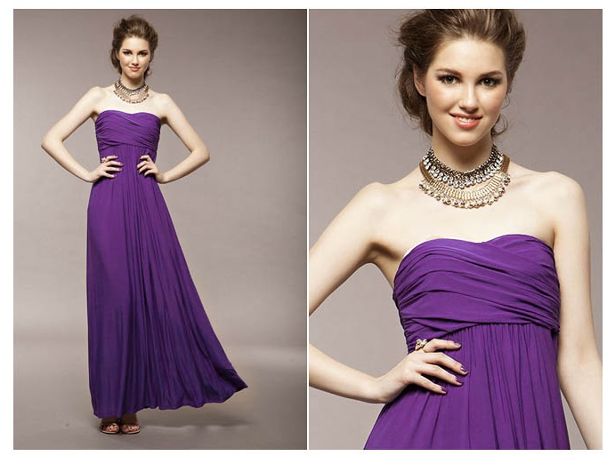 Sexy, Elegant Deep Purple Tube Dress - Available In 5 Colors