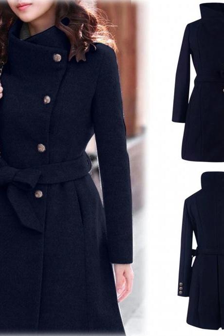 Warm Winter Women Symmetrical Long Sleeve Outerwear Coat Jacket (s To 3xl)
